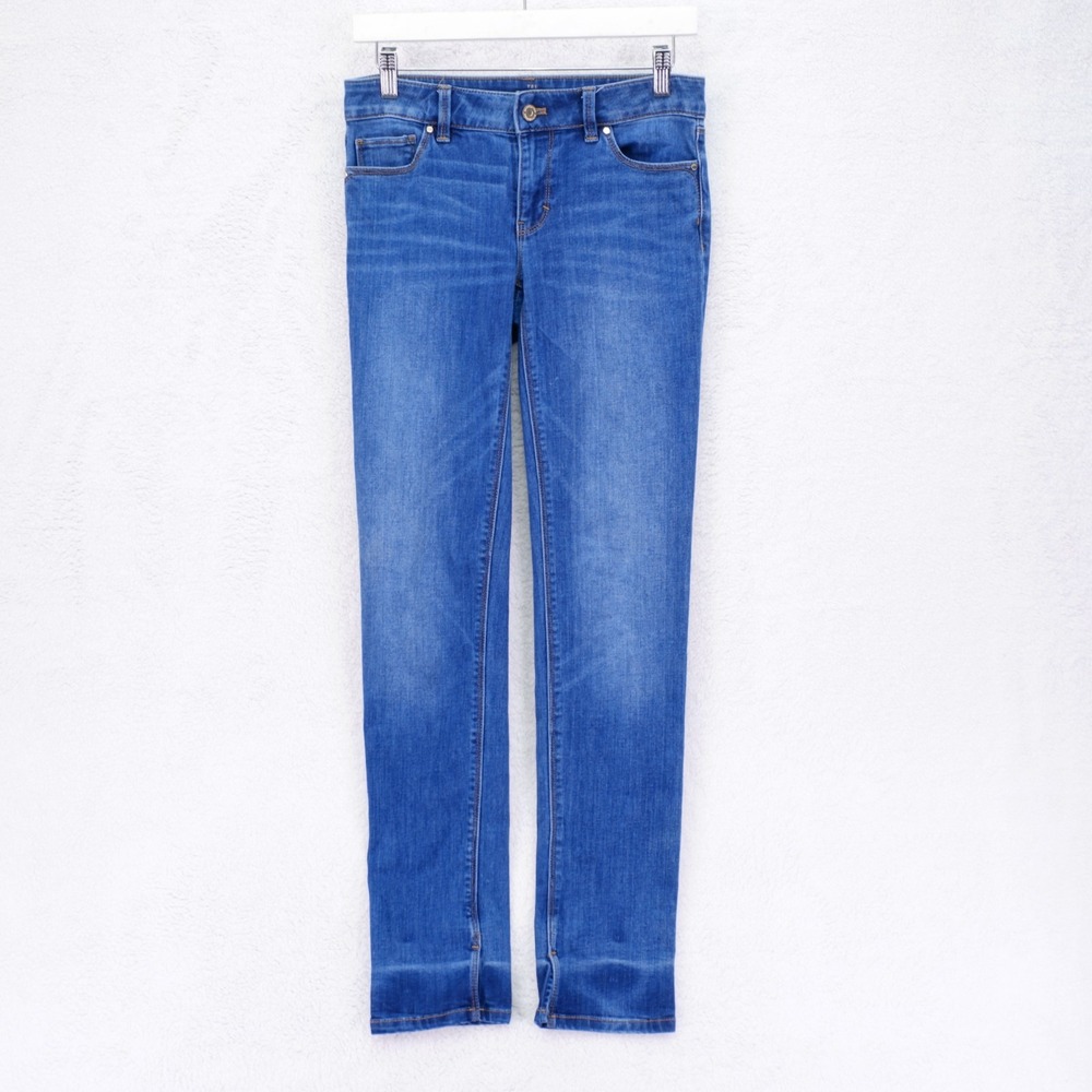 White House Black Market "The Slim" Blue Denim Jeans -2- Low Rise 29 / 32 Stone